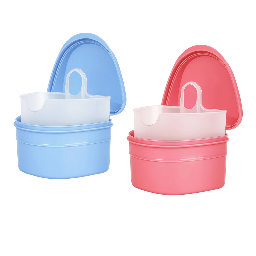 

Premium Pp False Teeth Storage Case Compact Denture For Travel Camping Cleaning Tool Pink