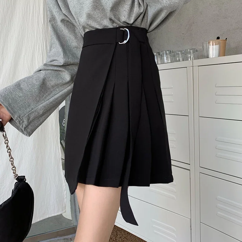 Skirts Women Sashes Summer Design Preppy Mini Mujer All-match Solid Ulzzang Empire Hot Sale Leisure Streetwear Chic Ladies Ins