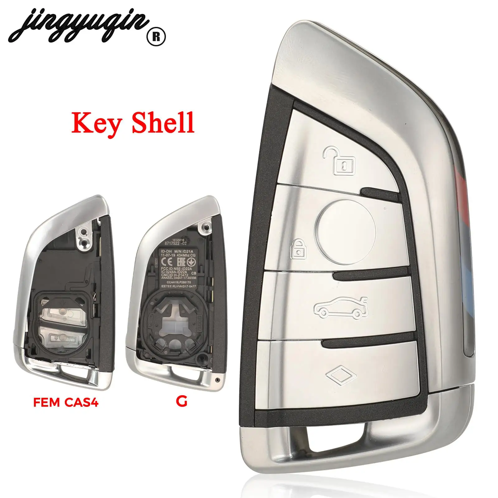 jingyuqin 4 Buttons Control Remote Key Shell Case For BMW G G30 Series Auto FOB Housing Replacement