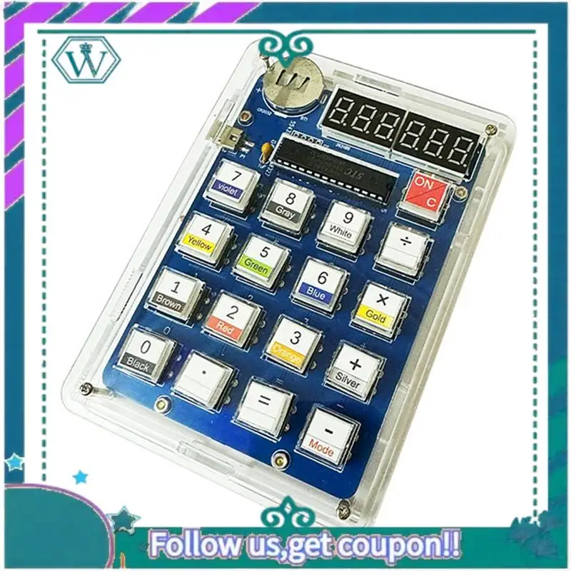 مجموعة أدوات ممارسة اللحام المطورة، مجموعة أدوات حاسبة مكونة من 6 أرقام يمكنك صنعها بنفسك، مجموعة أدوات حاسبة مكتبية تعمل بالبطارية #3