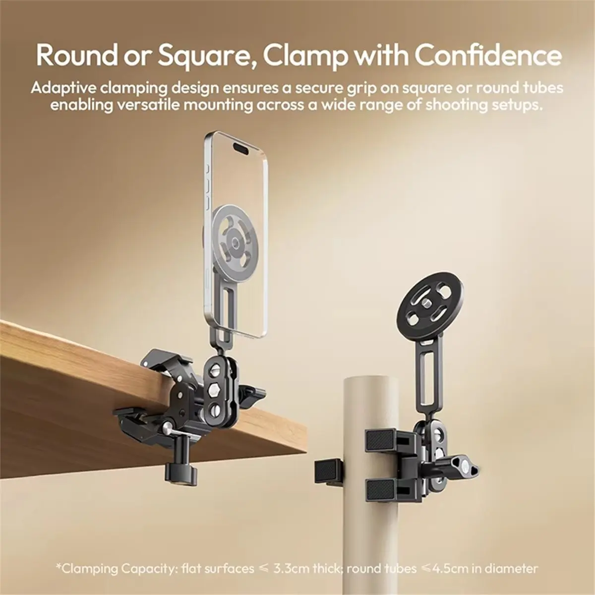EA03 Super Clamp Magnetic Mount Kit 360° Non-Slip Multi-Camera Selfie Tripod Monitor LED Light Mic Holder