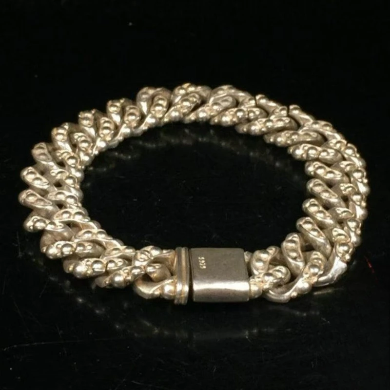 

Jewelry Vintage Tibetan Silver Bracelet Unique Design Fashion Jewelry Silver Craft Bracelet with Traditional Patterns