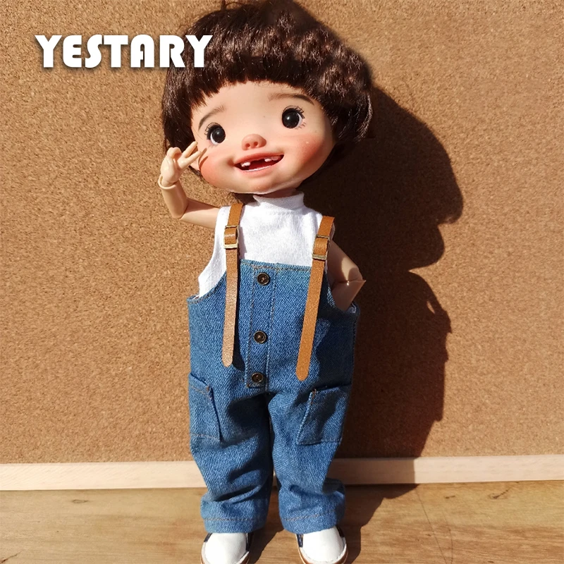 

YESTARY BJD Doll Clothes Accessories Denim Jeans For 1/6 Blythe Doll Handmade White Top Blythe Clothes For 30CM Doll Accessories