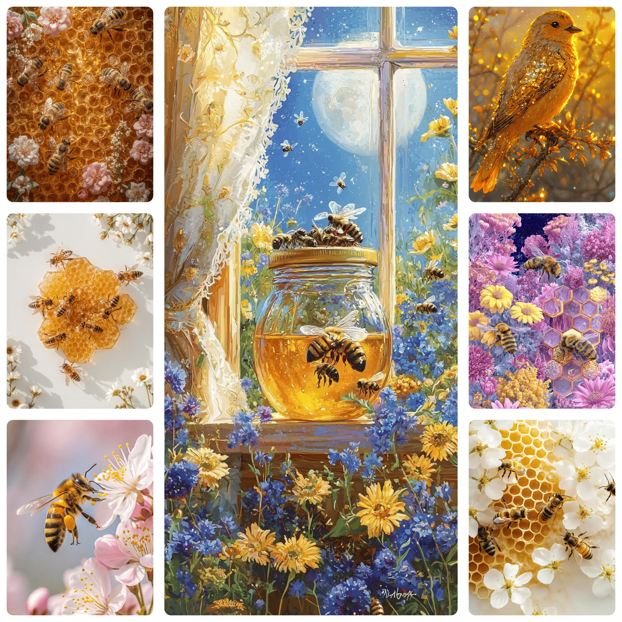 

Adorable Bees with Pink Flowers 500 Piece Puzzl Artwork for Adults Educational Games Colorful Puzzles Gifts Home Decor