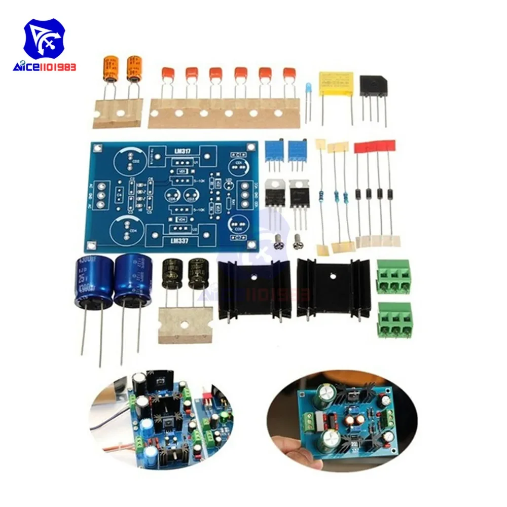 LM317 LM337 Adjustable Filtering Power Supply Module AC DC Voltage Regulator 1.25-37V Adjustable Module DIY Kit