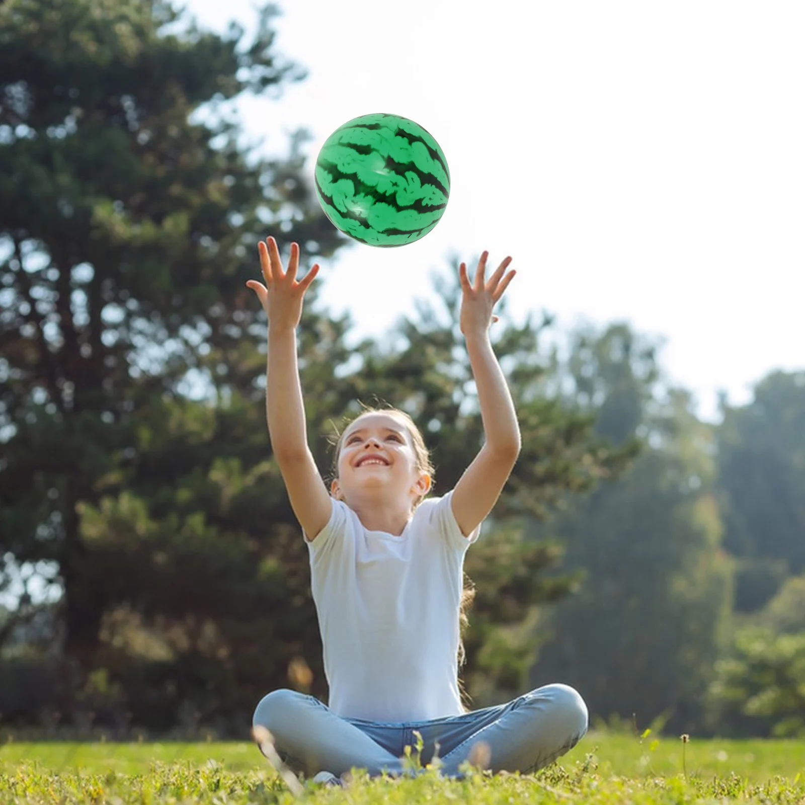 Inflatable Watermelon Beach Ball Beach Toy Ball Summer Playground Toys for Kids Outdoor Games (9 Inch)