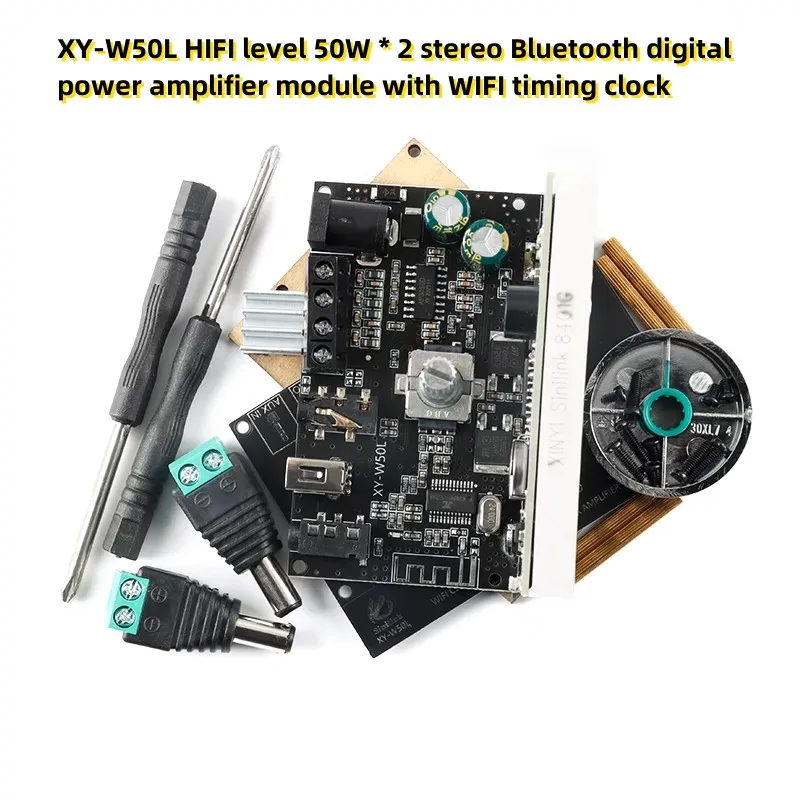 

XY-W50L HIFI уровень 50 Вт * 2 стерео Bluetooth цифровой модуль усилителя мощности с часами синхронизации WIFI