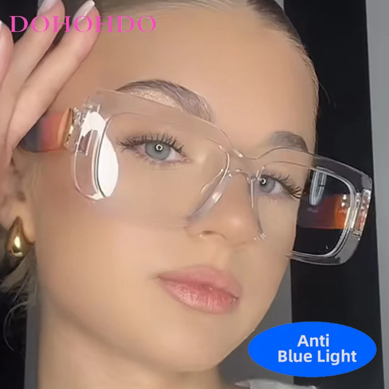 

New Luxury Oversized Square Anti-Blue Light Glasses Women Men Fashion Trendy Brand Designer Computer Optical Eyewear Unisex Очки