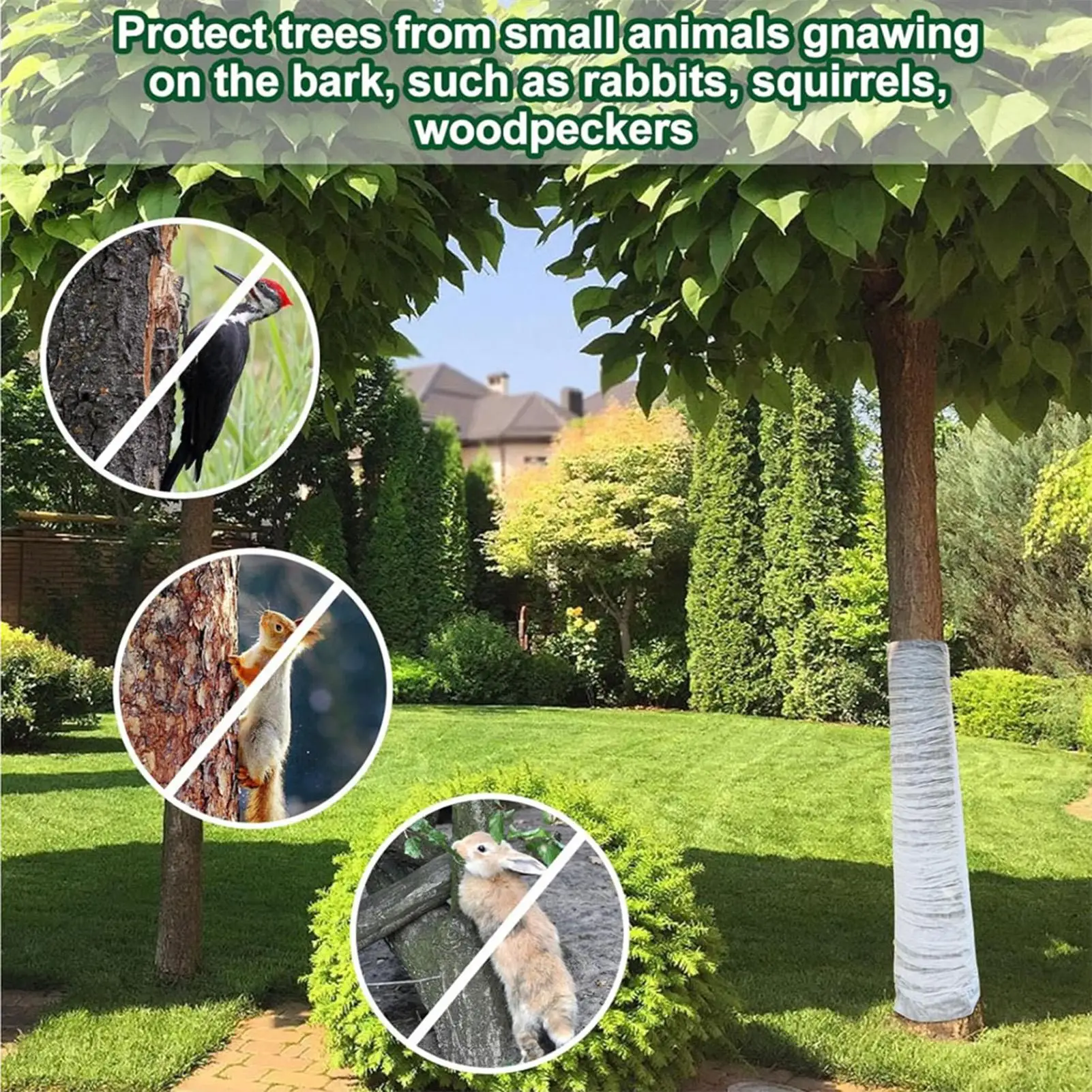 Tree Protector Wrap 196Ft Non-Woven Cold Weather Wrap Tree Trunk Bandage For Outdoor Yard Garden Park Lawn Outside