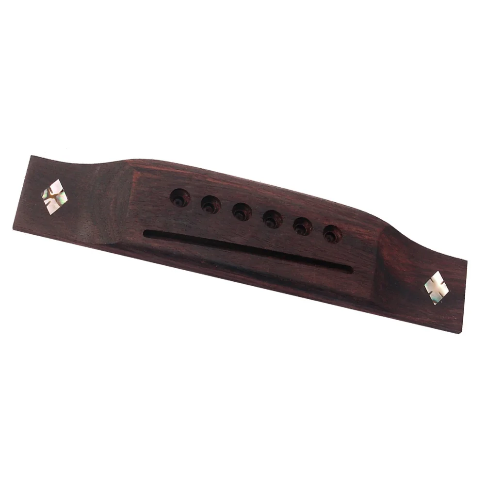 

6 Strings Rosewood Saddle Thru Slotted Acoustic Guitar Bridge Replacement Parts Folk Classical Acoustic Guitar Bridge
