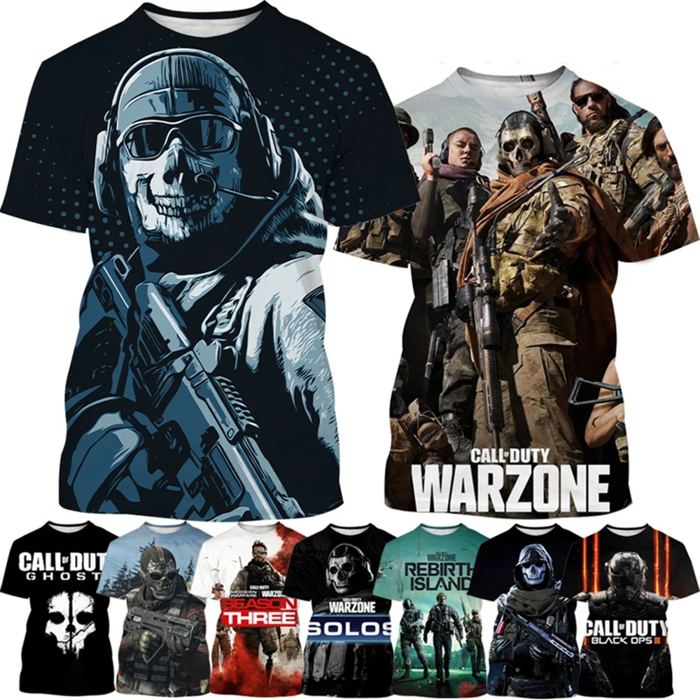 Popular Shooting Games Summer Fashion Creative Design Patterns 3D Printing Stimulating Trendy Cool Personalized T-shirt