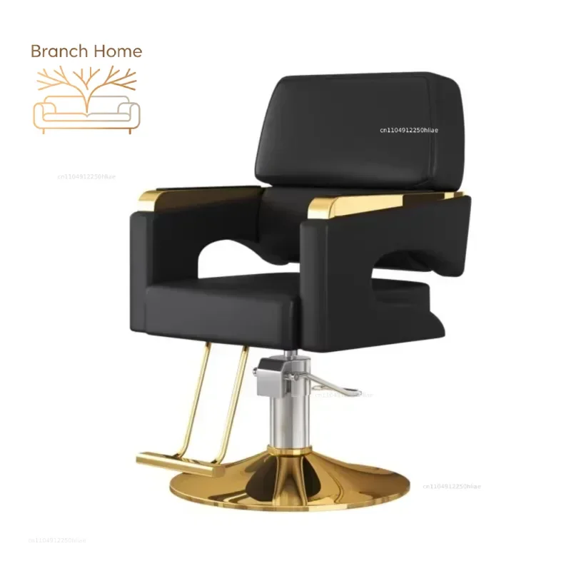 Lifter Luxury Salon Chair Metal Protector Backrest Swivel Barber Chair Nordic Comfy Cadeira De Cabeleireiro Salon Furniture