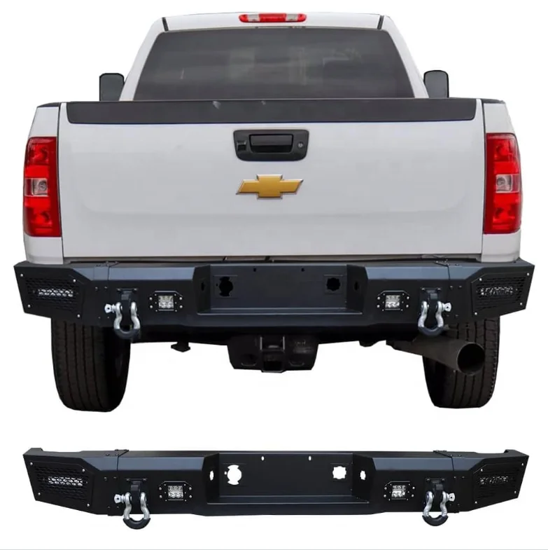 Good Quality Rear Bumper Compatible with 2011-2014 Chevy Silverado 2500/3500 / GMC Sierra 2500 /3500 for USA Canada Aftermarket