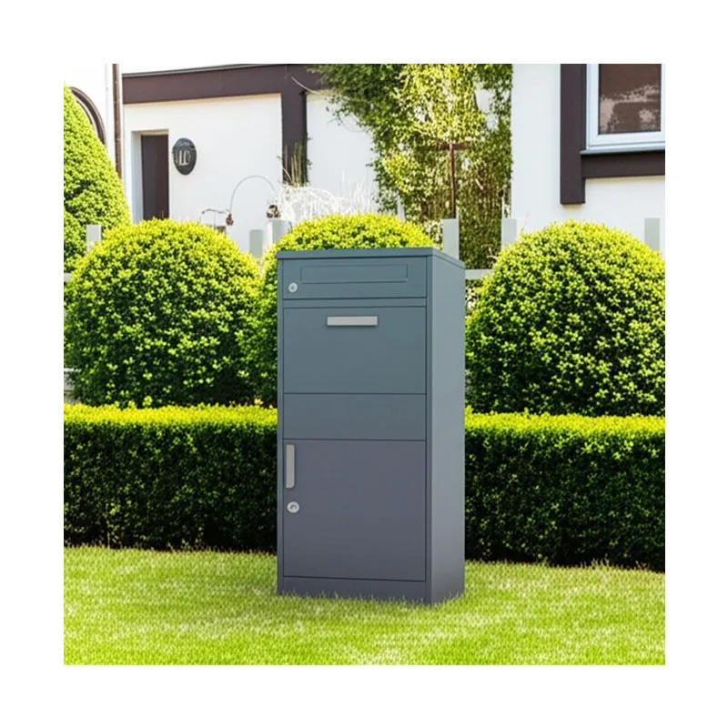 

Современный большой почтовый ящик для посылок, металлический внешний почтовый ящик для посылок, черный, 1-подставка для одного почтового ящика с почтой