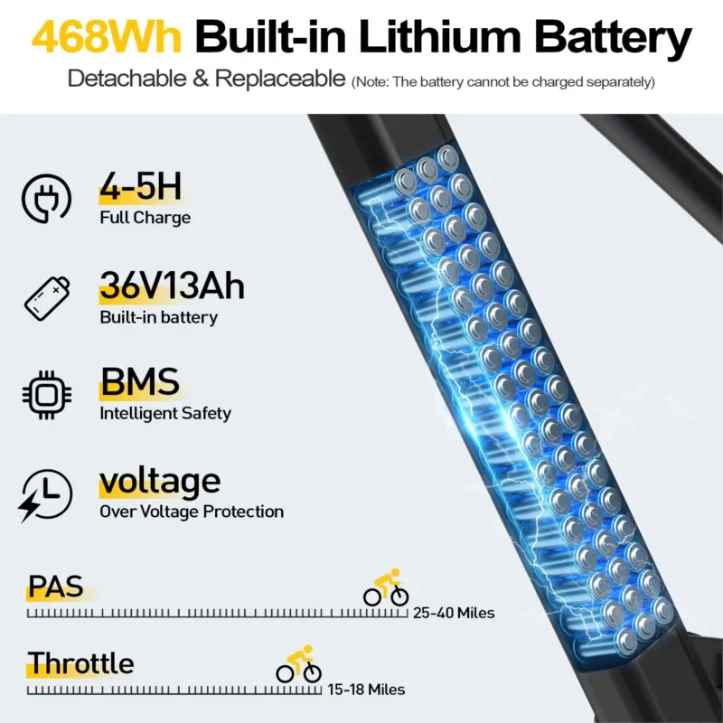 New Integrated Wheel Optional Multi-Function Mountain Bike Lithium Battery 21-Level Variable Speed Electric Bicycle image 7