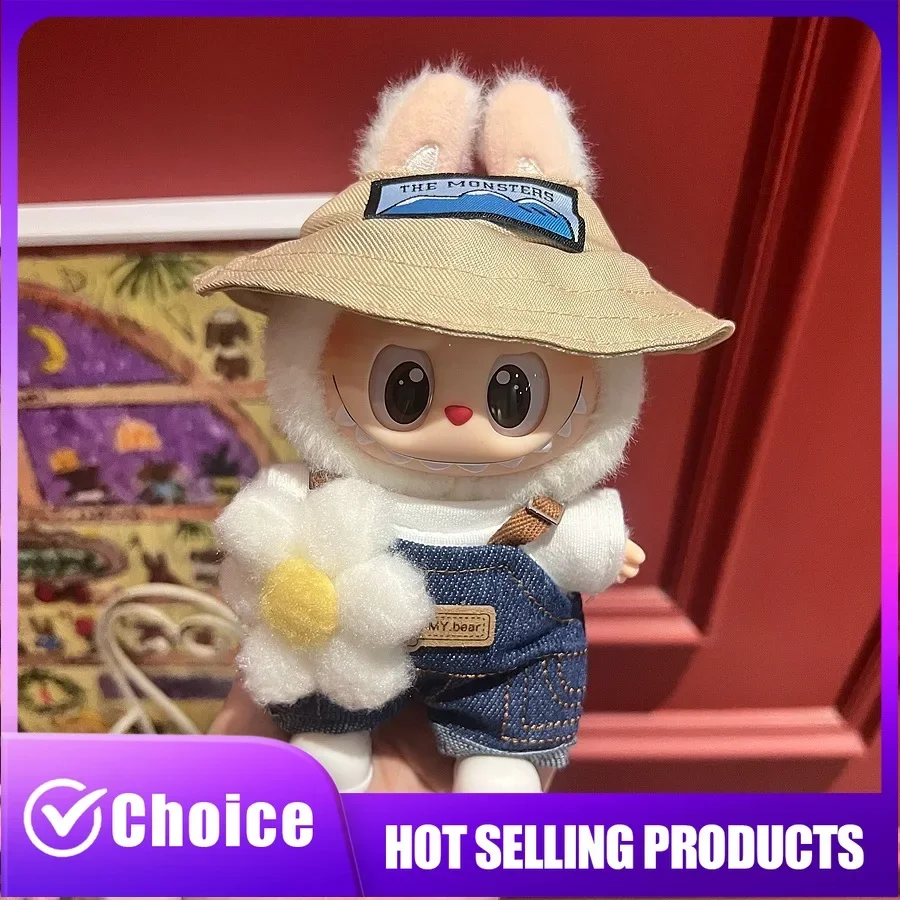 

2025 Новый модный комплект одежды для куклы Labubu, 17 см, милый повседневный наряд, юбки на липучке, плюшевая игрушечная одежда для девочек, детская мода