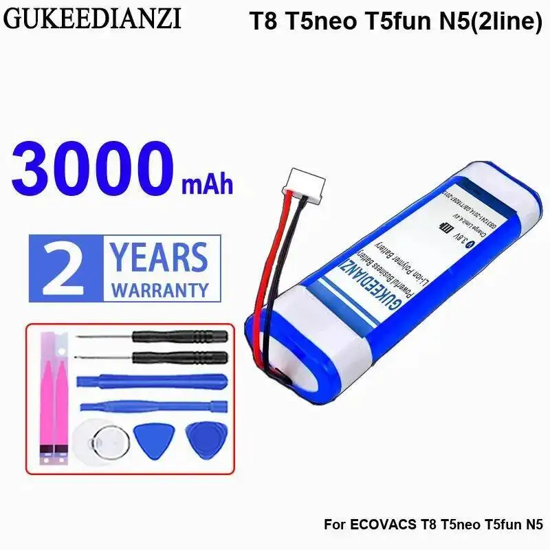 

High-Efficiency Robotic Vacuum Cleaner Battery 3000Mah For Ecovacs T8 T5neo T5fun N5 2Line