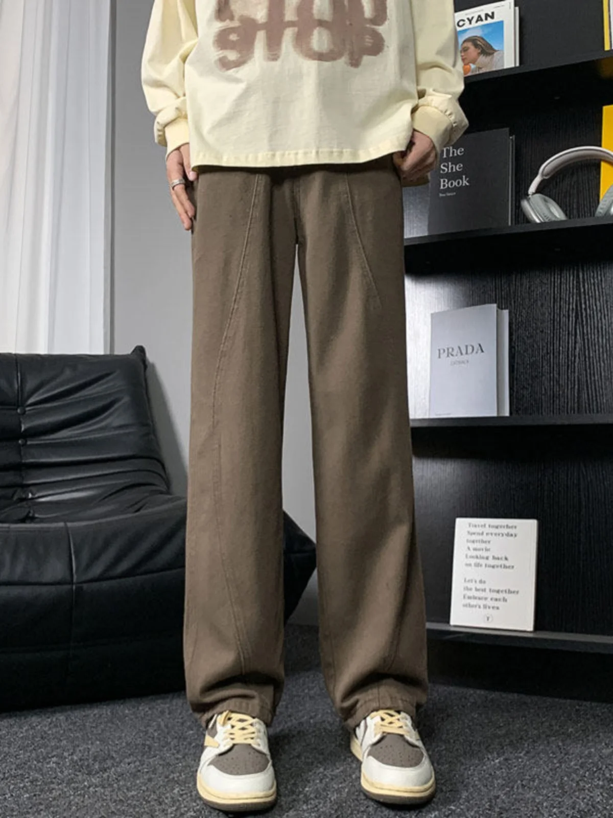 

Men's Straight Leg Workwear Jeans Cool Haome Spring Autumn American Retro High Street Vibe Logging Pants Long-lasting Faion