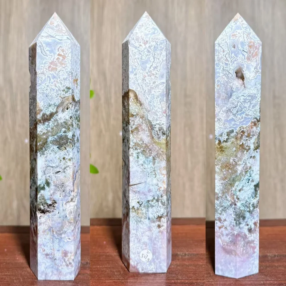 1PC Big Natural Colourful Moss Agate Towers Druzy Raw Geode Ocean Jasper Symbiosis Crack Home Decor Healing Crystal Reiki Gifts