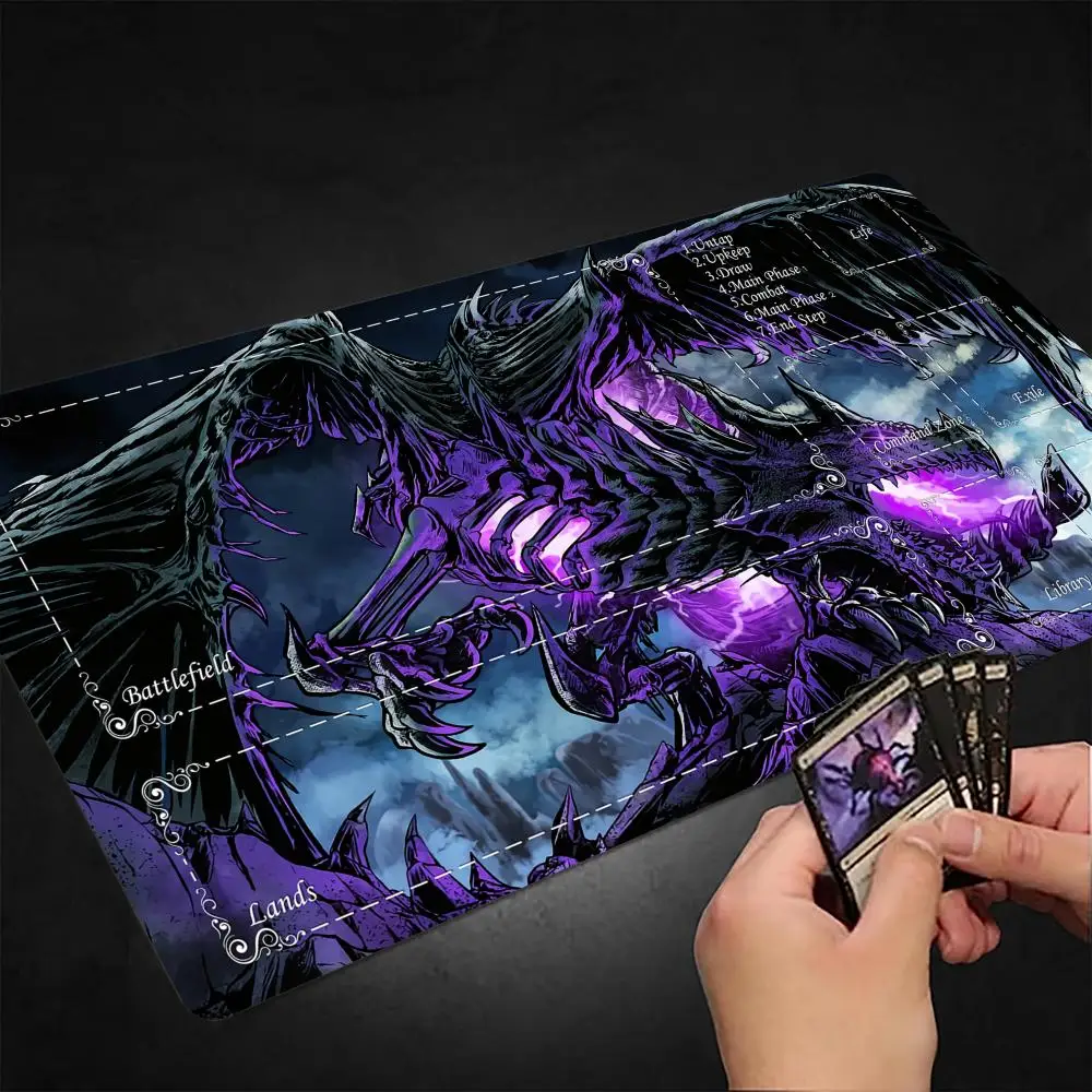

Fantasy Skeletal Giant Dragon MTG Playmat Magic Card Battle Mat Non-Slip Durable 35X60CM Commander playmat tapete magic mtg