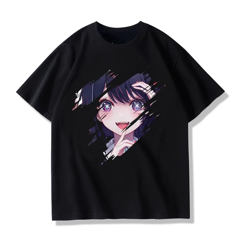 Kawaii Oshi No Ko Anime Ai Hoshino Cosplay T-shirt Otaku T Shirt Summer Casual Fashion Streetwear Unisex Tee