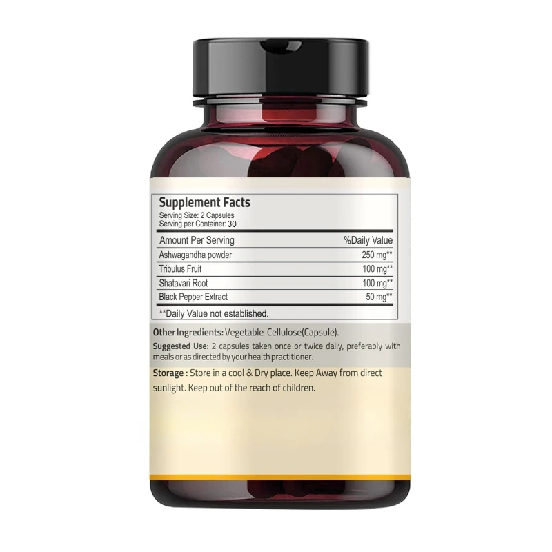 High Quality Tribulus Terrestris Capsules - Combined with South African Drunken Eggplant, Ginseng, and Maca-60 Capsules