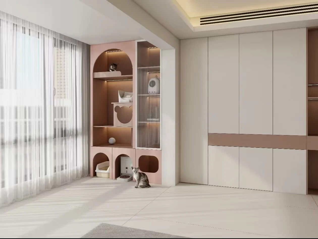 

Luxury Cat Villa Indoor Cat House with Multi-Level Play Area