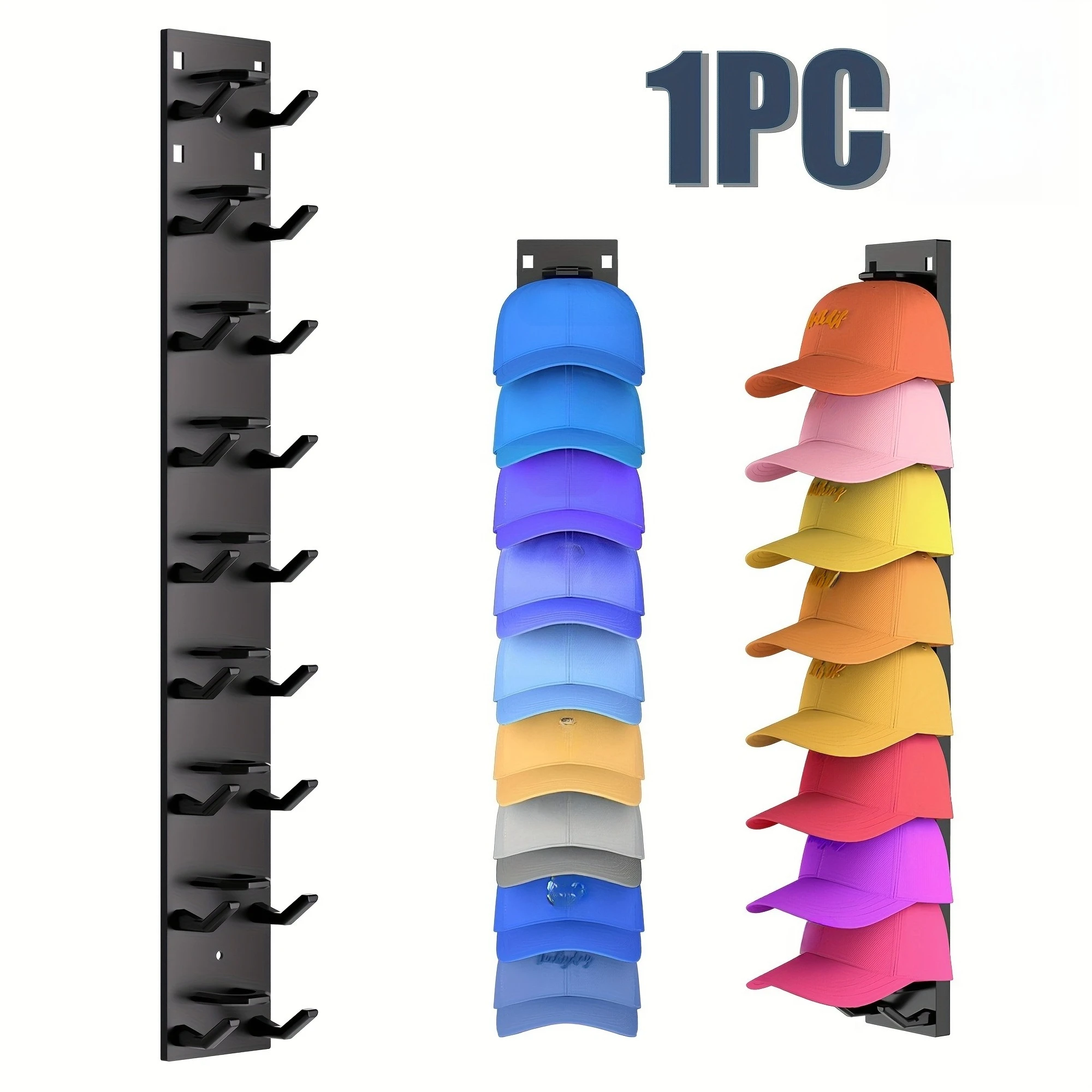 강력 접착 야구 모자 보관 랙 |   9/18 야구 모자용 다층 모자 진열대, 옷장 문 및 침실용