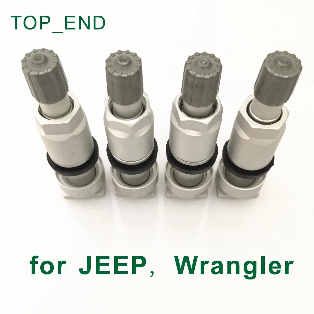 4 stks/set, TPMS Bandventielen voor JEEP Wrangler Legering Tubeless Ventiel Bandenspanningscontrolesysteem Sensor Stem