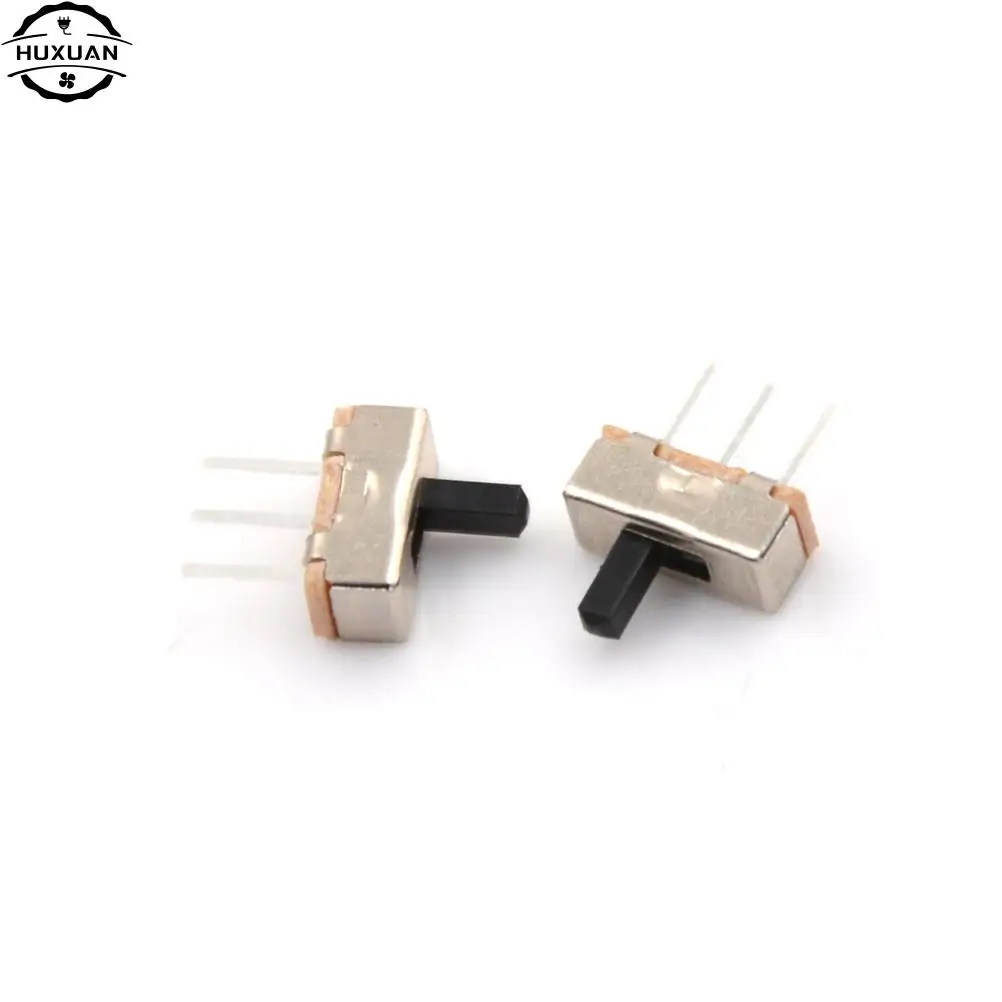 10/30pcsinterruptor On-Off Mini Slide Switch SS12D00 SS12D00G3 3pin 1P2T 2 Position High Quality Toggle Switch Handle Length:4MM