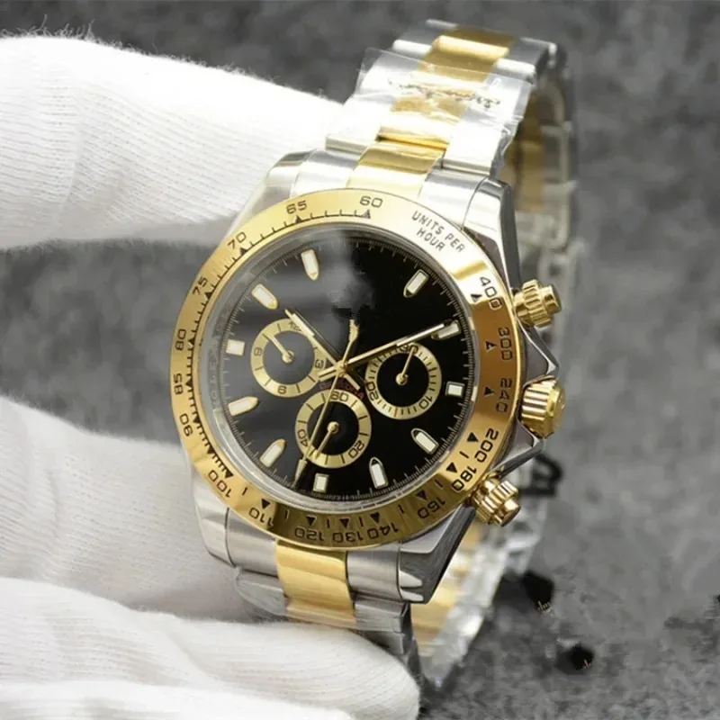 2024 Top Automatic Mechanical Movementstainless steel 41mm Exquisite Gold Panda Daytona Series Fully  Men\'s Luxury waterproof