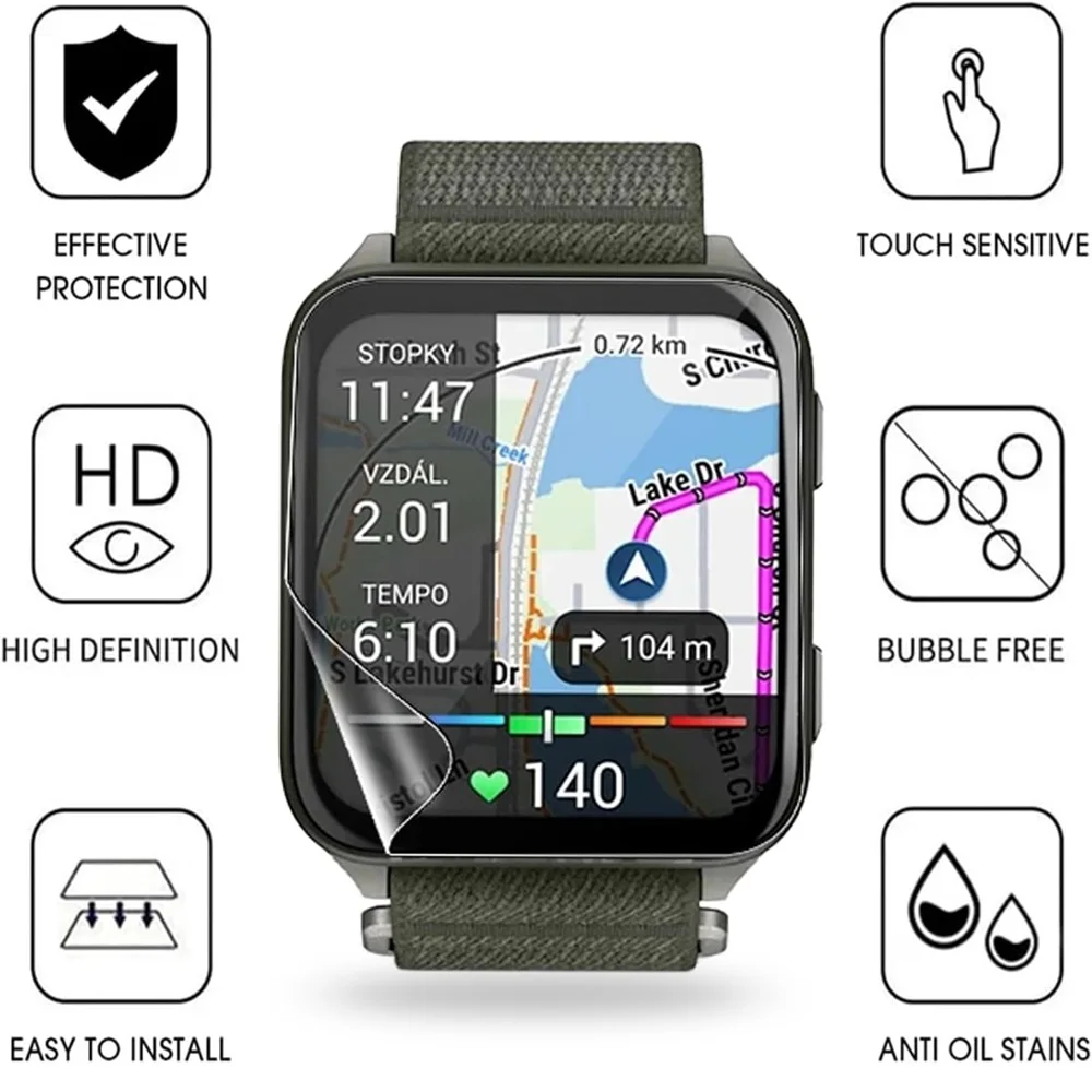 100 Buah Film Pelindung Hidrogel TPU Lembut untuk Jam Tangan Pintar Garmin Venu X1 Pelindung Layar Bening HD