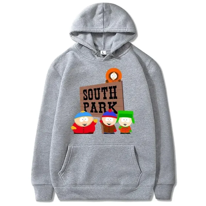 Anime S-Southes Park Print Men Fleece Hoodies 2023 Autumn Spring Male Hooded Sweatshirt Fashion Pullover Clothes Euro Size S-4XL