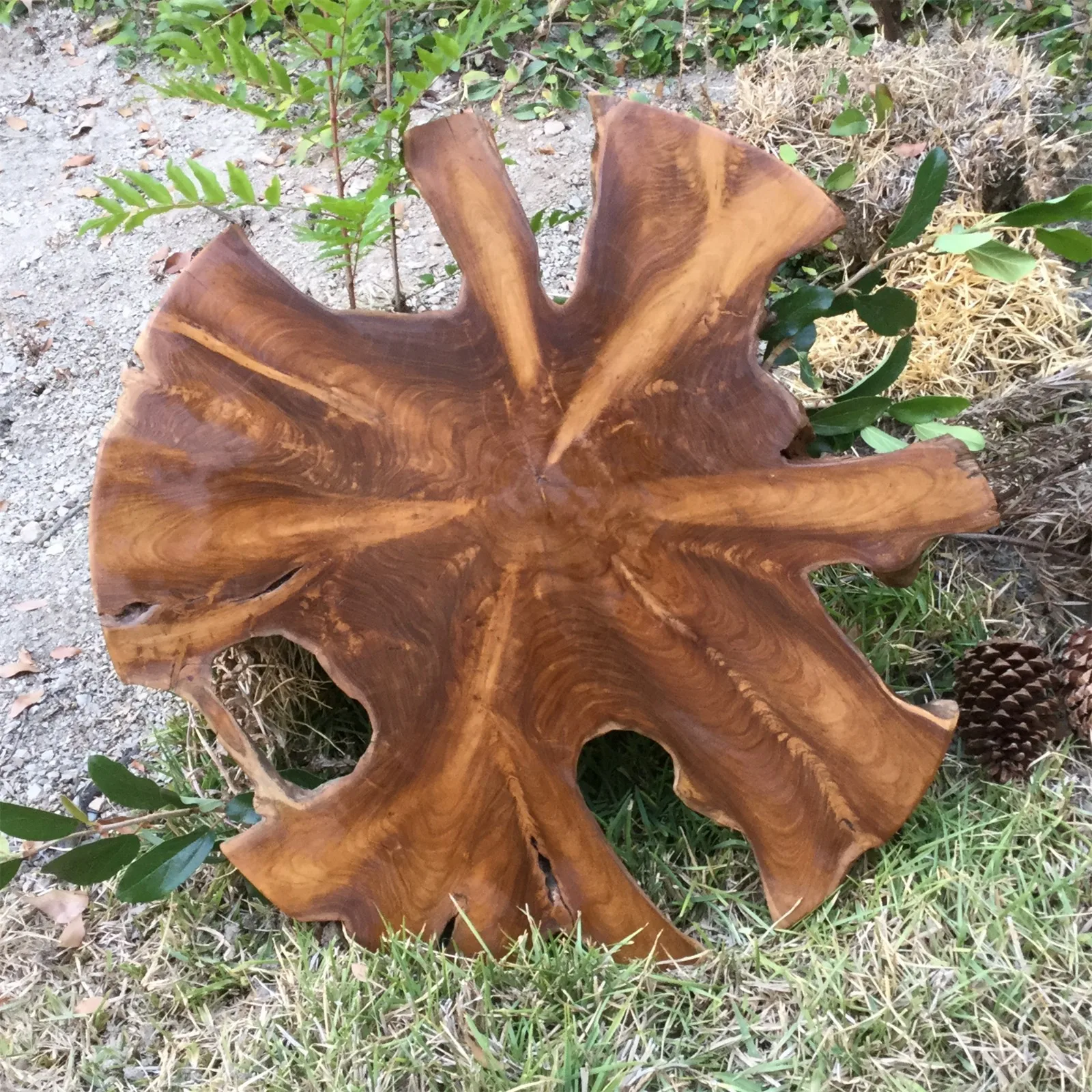 Café TablesNatural Teak Wood Live Edge Table Top for DIY Coffee Side End Table Rustic Style