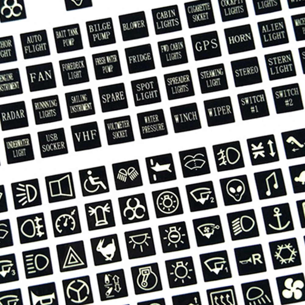 

Brand New Switch Stickers For Vehicle Switches Decor For Fuse Boxes For Instrument Panels PVC Vinyl Button Stickers