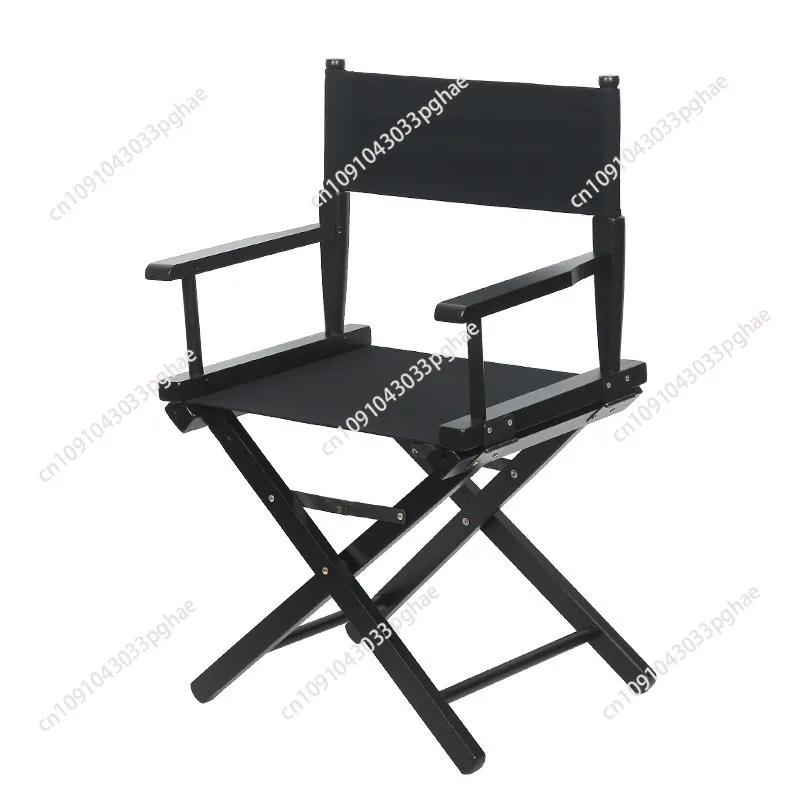 Chaise de directeur portable en bois avec accoudoirs et repose-pieds, assemblage et transport faciles, idéal pour les événements et les entreprises à domicile