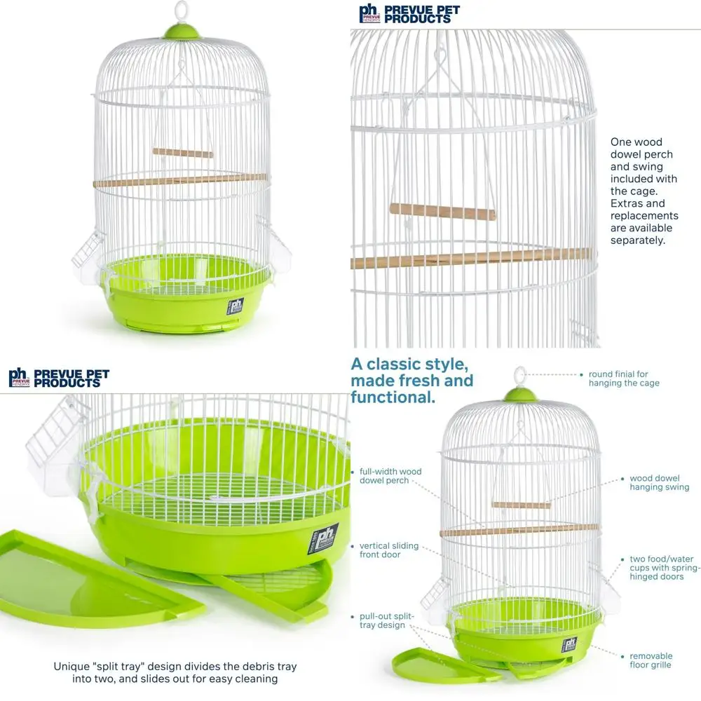 

классическая зеленая полудюймовая круглая клетка для птиц с элегантным дизайном