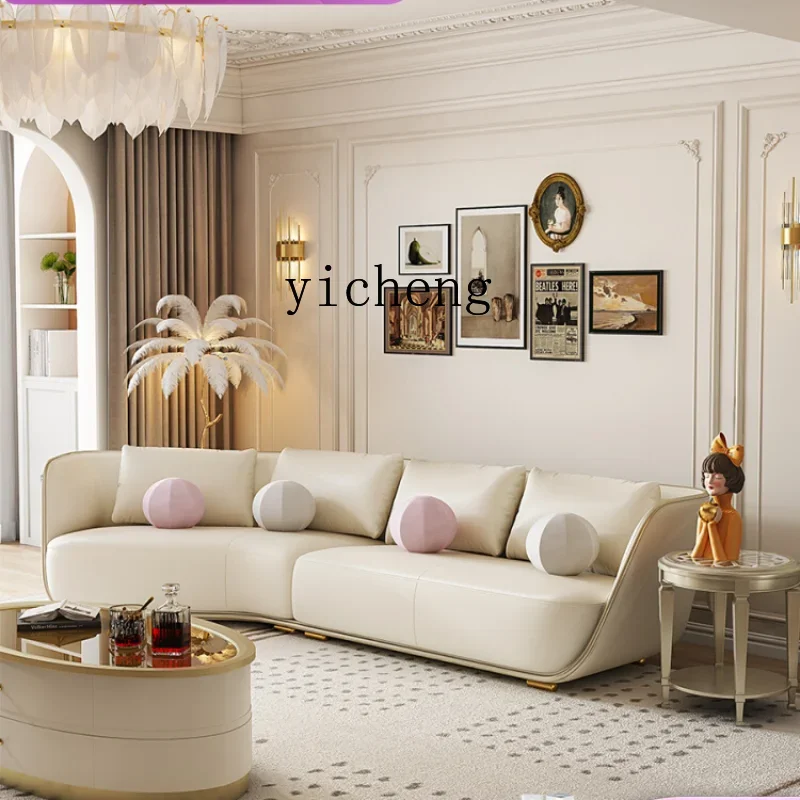 

Light Luxury Corner Sofa Curved Leather Sofa Original Sofa