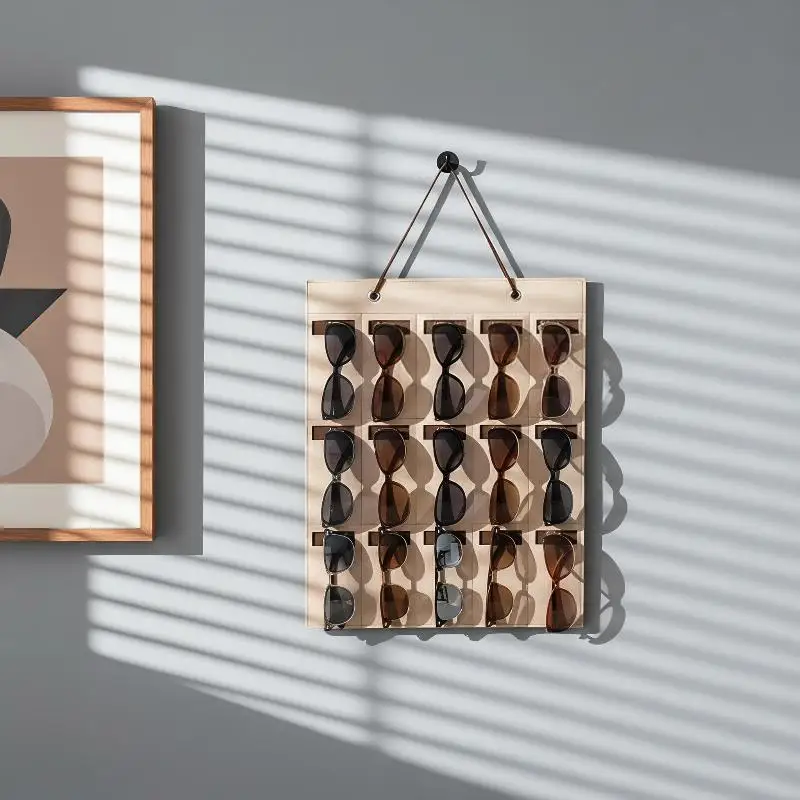 New 15 Grids Glasses Organizer Storage Wall Hanging Bag Multifunctional Foldable Sunglasses Eyeglass Container