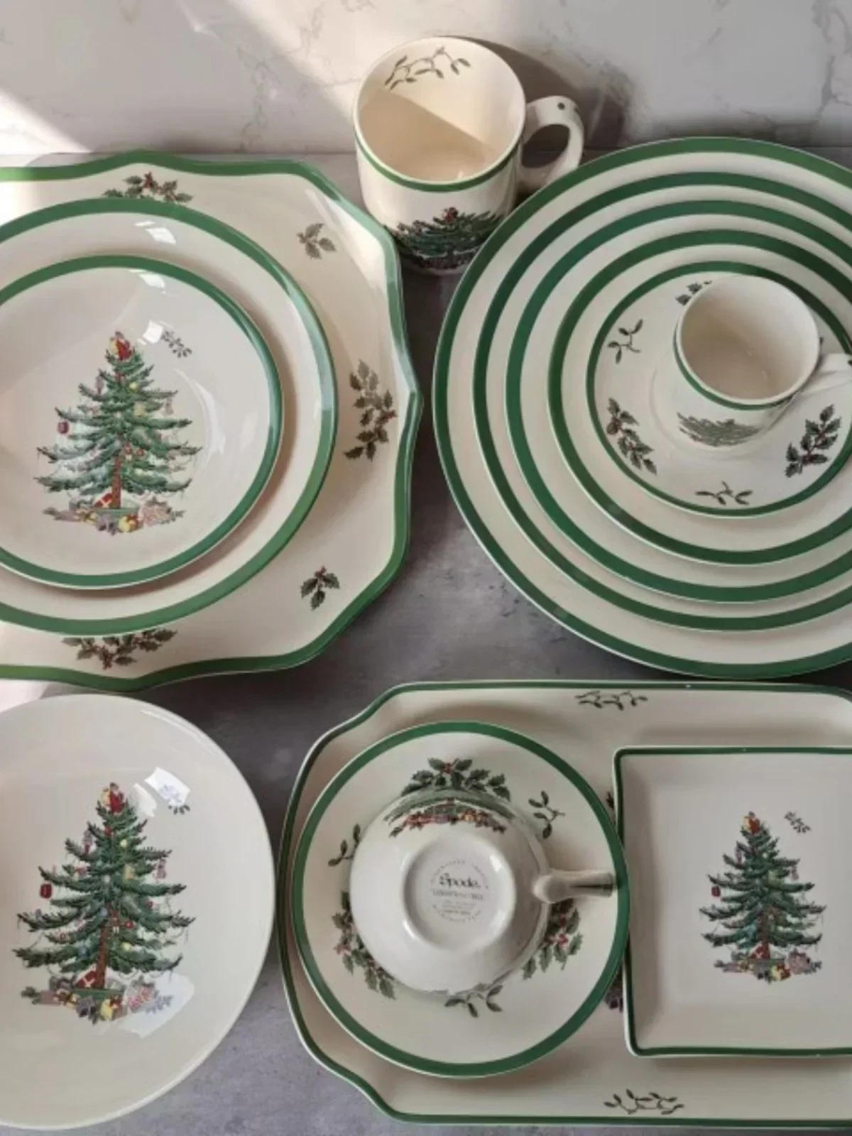 

Weihnachten klassische Keramik Geschirr Gericht Fisch platte Reiss chale Home Holiday Kaffeetasse Tasse Reis platte Vintage