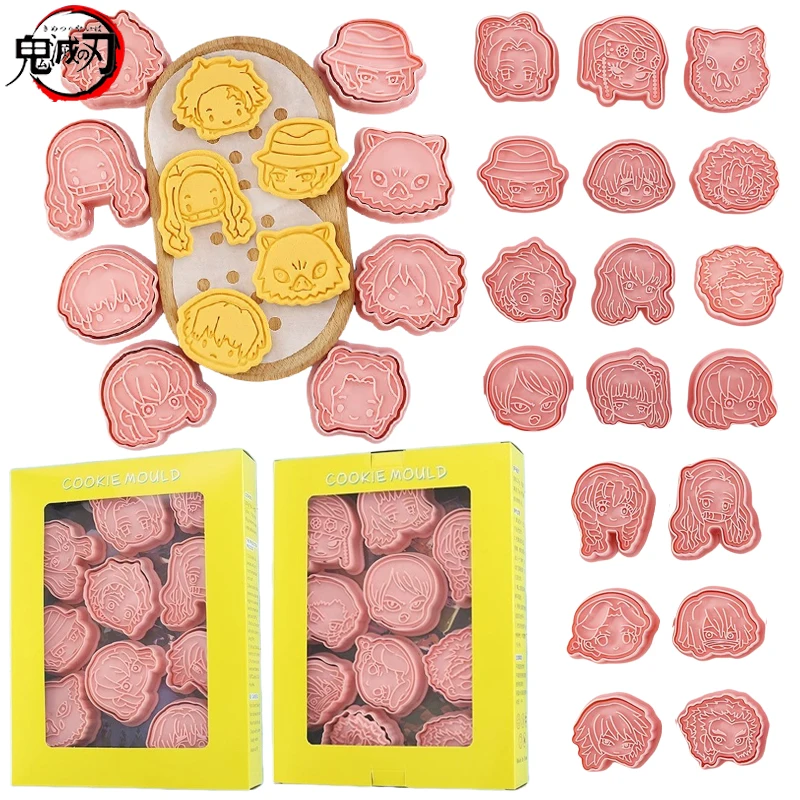 

8Pcs Demon Slayer 3D Cookie Cutters Biscuit Model Anime Nezuko Kitchen Baking Tools Tanjirou Chocolate Cake Bakeware Decoration