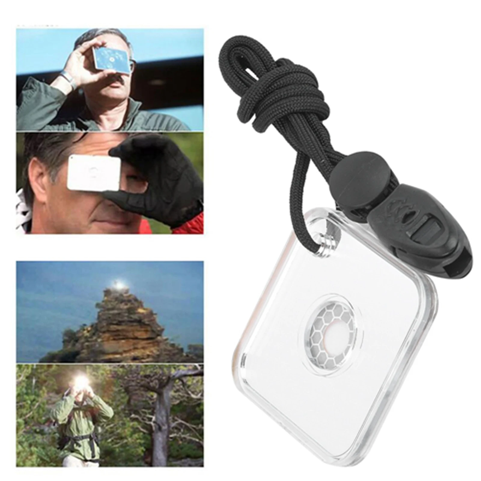 Outdoor Survival Acrylic Reflector Signal Mirror Safety with Lanyard whistle Reflector Signal Mirror Signal Mirror