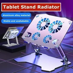 Soporte ajustable plegable multifunción refrigerado por aire de aleación de aluminio X16 con 4 ventiladores de refrigeración para IPad Mini Tablet radiador Universal