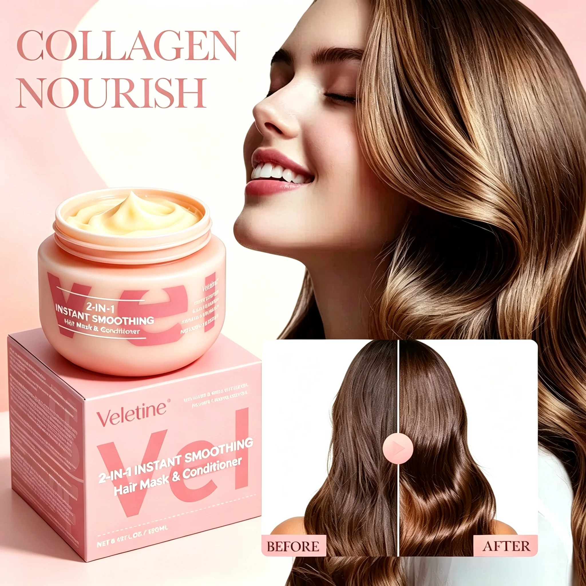 Veletine 2-in-1 Root Volumizing Hair Mask, 250ml, Boost Hair Volume, Deep Nourishing for Flat Hair