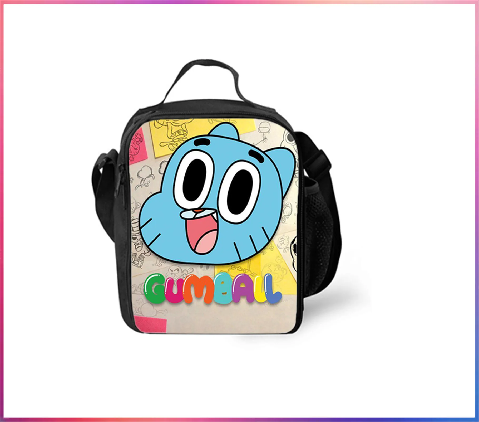 

Little Children The Amazing World of Gumball Classic Lunch Bag-Reusable Lunch Box-Insulated Lunch Tote for School