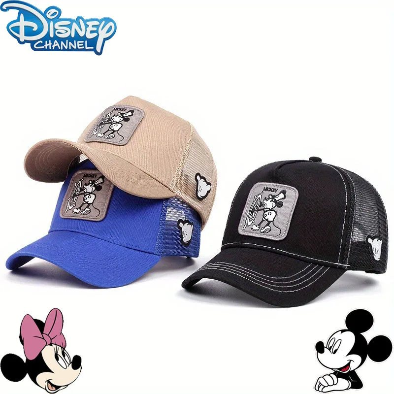 

High Quality Embroidery Mickey Mouse Baseball Cap Disney Cartoon Casual Peaked Cap Fashion Breathable Outdoor Mesh Cap Gifts