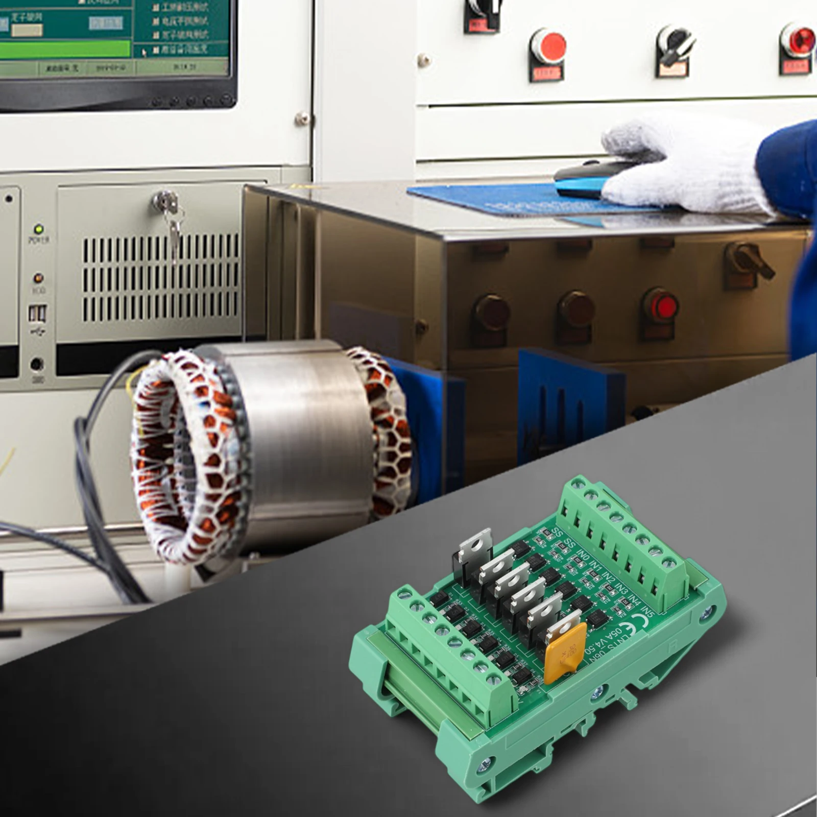 5A 12/24VDC NPN الناتج وحدة التحكم الصناعية 6-CH PLC تيار مستمر تضخيم مجلس LNTS-06N 6-قناة PLC لوحة تحكم الملحقات