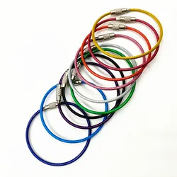 2.0mm Diameter Wire Keychain Cable Stainless Steel, For Coated Key Chain Ring with Screw Lock, Large Keyring Loop for Tag Luggag