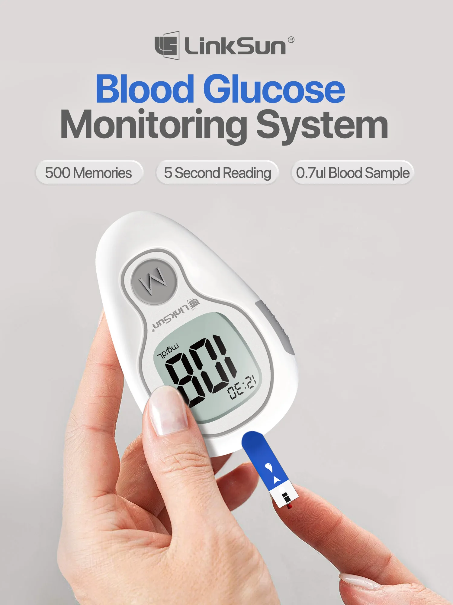 (für G-425-1-2/-3/427B) 100/200 Stück Linksun Blutzuckerteststreifen und Lanzetten für Diabetes-Tester, Blutzuckermessgerät, Diabetes-Testpapier, Blutzuckertestpapier, 5 Sekunden schnelle Reaktion zur