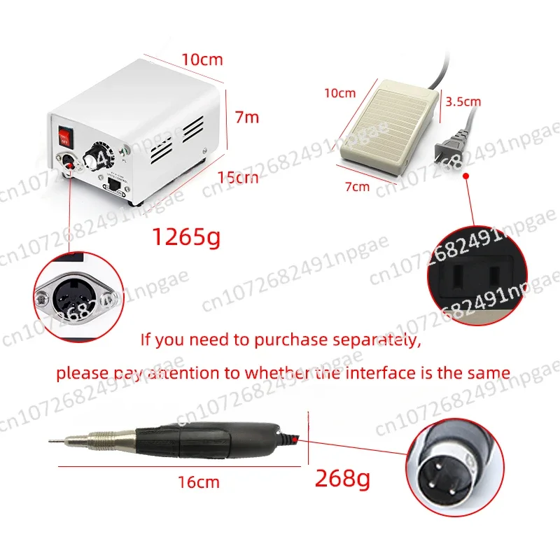 Strong 90+102 Jewelry Polishing Machine 35000rpm Home Nail Micromotor Set Foot Care Tool